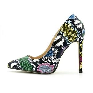 Stiletto Ladies Fashion Snakeskin Pointed